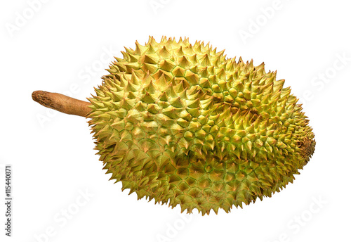 Mon thong durian fruit isolated on white background