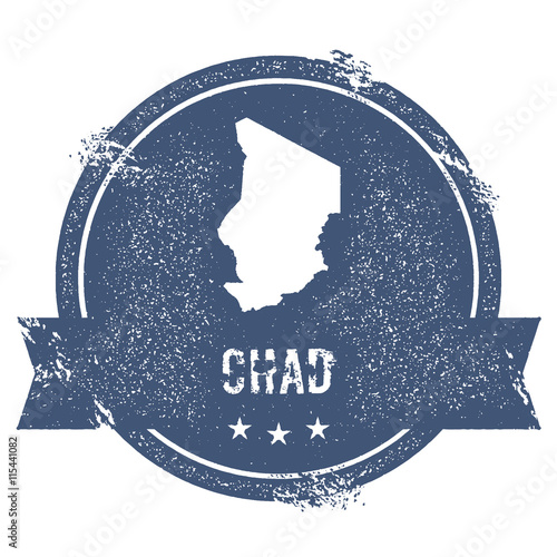 Chad mark. Travel rubber stamp with the name and map of Chad, vector illustration. Can be used as insignia, logotype, label, sticker, or badge of the country.