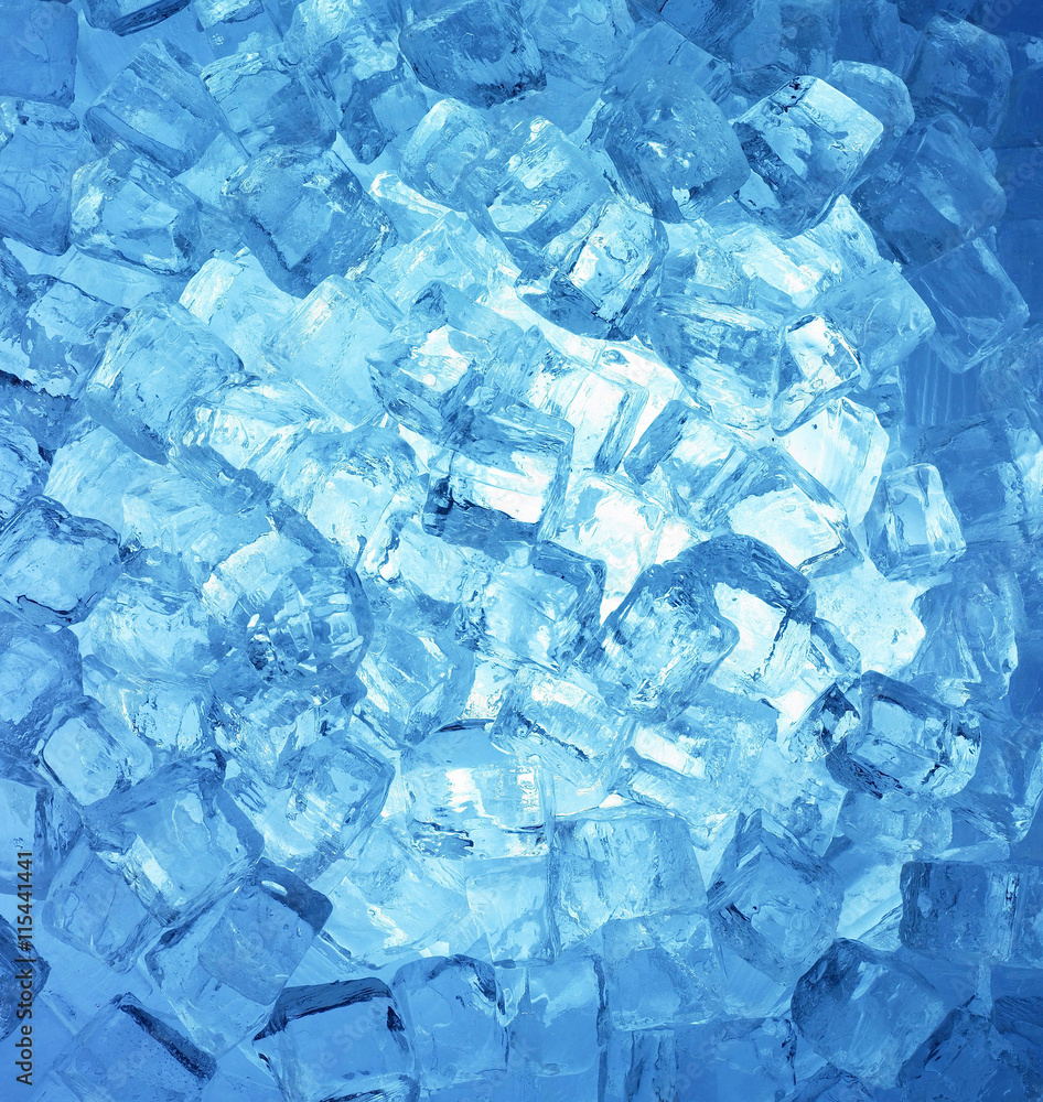 close up of the Ice cubes as a background