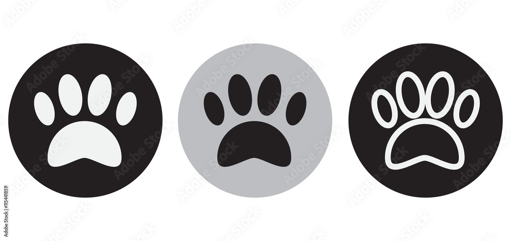cat paw print vector icon cat paw print vector icon