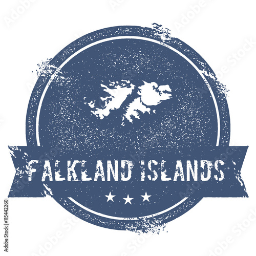 Falkland Islands (Malvinas) mark. Travel rubber stamp with the name and map of Falkland Islands (Malvinas), vector illustration.