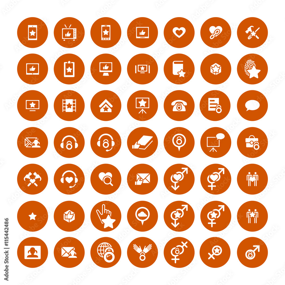 Set of 49 Universal Icons. Business, internet, web design.