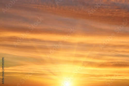 Sunny sunset cloudy evening sky