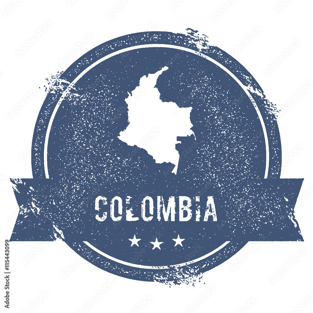 Colomibia Sign Colombia mark. Travel rubber stamp with the name and map of Colombia ...