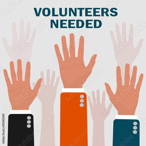 volunteers needed concepts, vector illustration