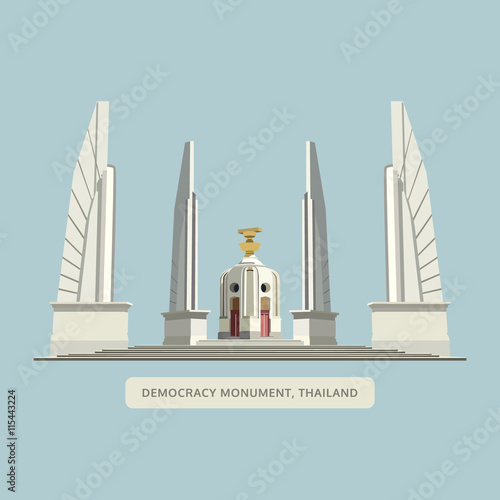 democracy monument, bangkok, thailand. landmark vector