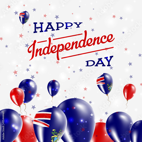 Pitcairn Independence Day Patriotic Design. Balloons in National Colors of the Country. Happy Independence Day Vector Greeting Card. photo