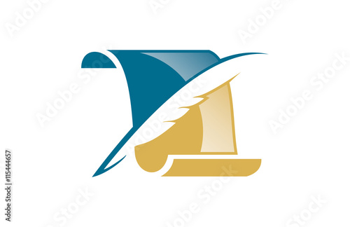 papper feather 3D vector logo