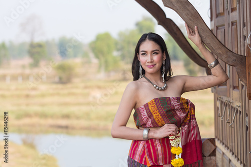 Beautiful girl in Thai traditional costume.