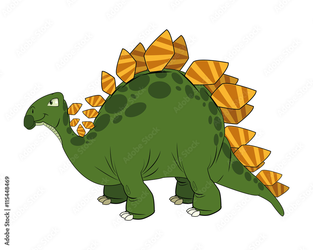 Fototapeta premium cute cartoon dinosaur comic isolated vector illustration
