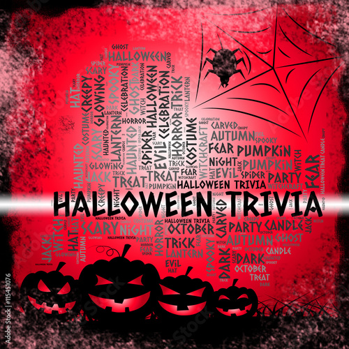 Halloween Trivia Indicates Trick Or Treat And Autumn