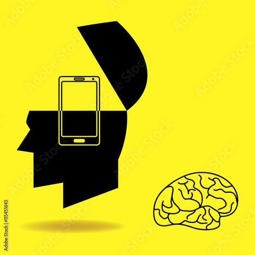 Brain being replaced by a smart phone
