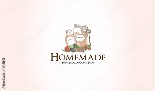 homemade marmelade fruit jam logo graphic