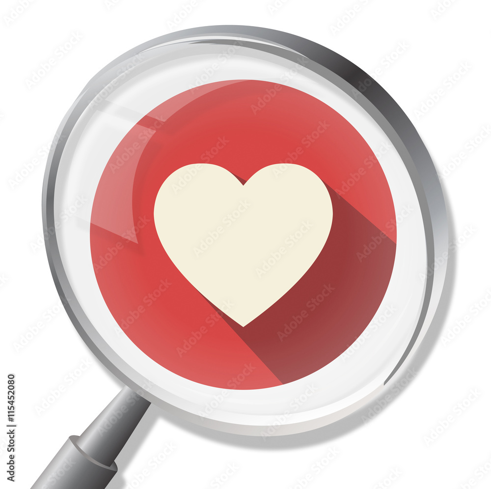 Heart Magnifier Shows In Love And Healthcare Heart Magnifier Shows In Love And Healthcare