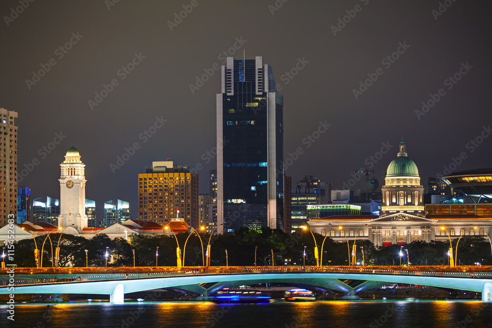 Overview of Singapore at night