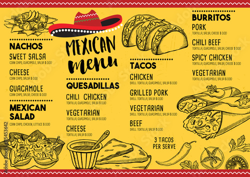 Restaurant cafe menu, template design.