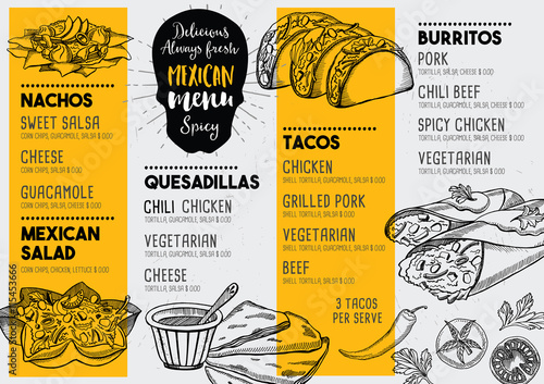 Restaurant cafe menu, template design.