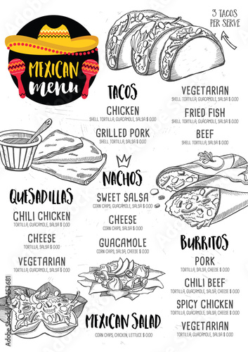Restaurant cafe menu, template design.