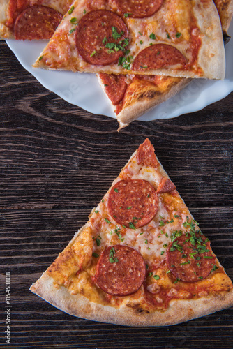 Tasty pepperoni pizza
