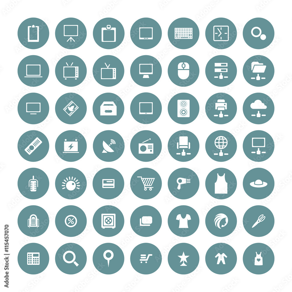Set of 49 Universal Icons. Business, internet, web design.