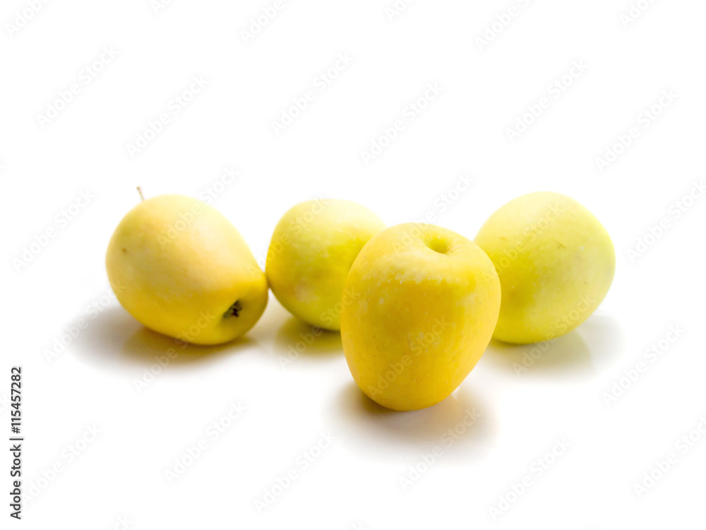 Isolated yellow apples