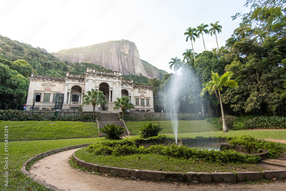 Mansion of Lage Park at the foot of Corcovado mountain in Rio de Janeiro