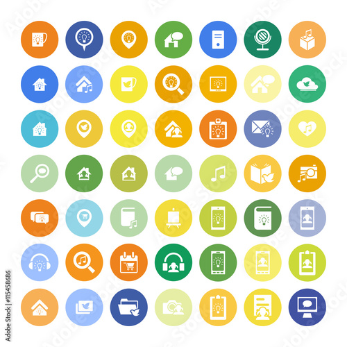 Set of 49 Universal Icons. Business, internet, web design.