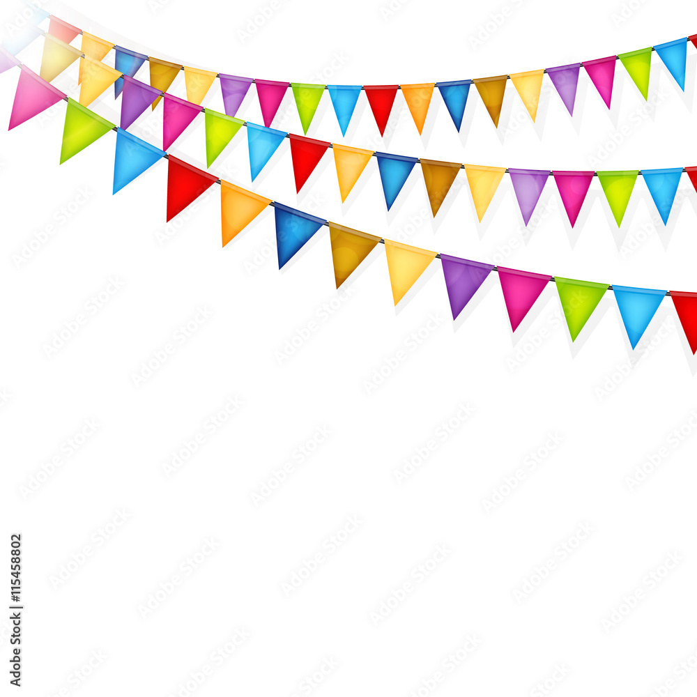 Celebration background with colorful flags vector Stock Vector | Adobe