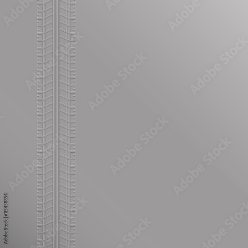 Gray grunge tire track.
