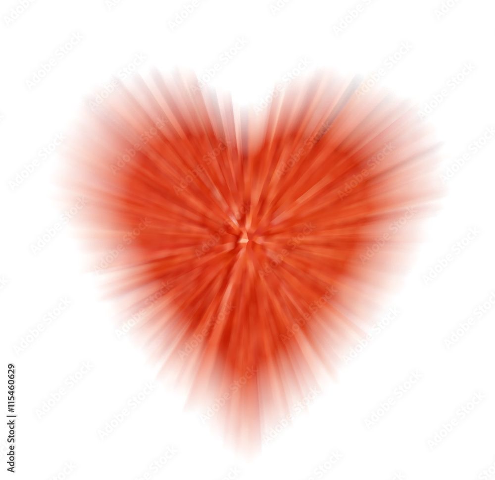 abstract red heart on a white background. the concept of love, Valentine's day