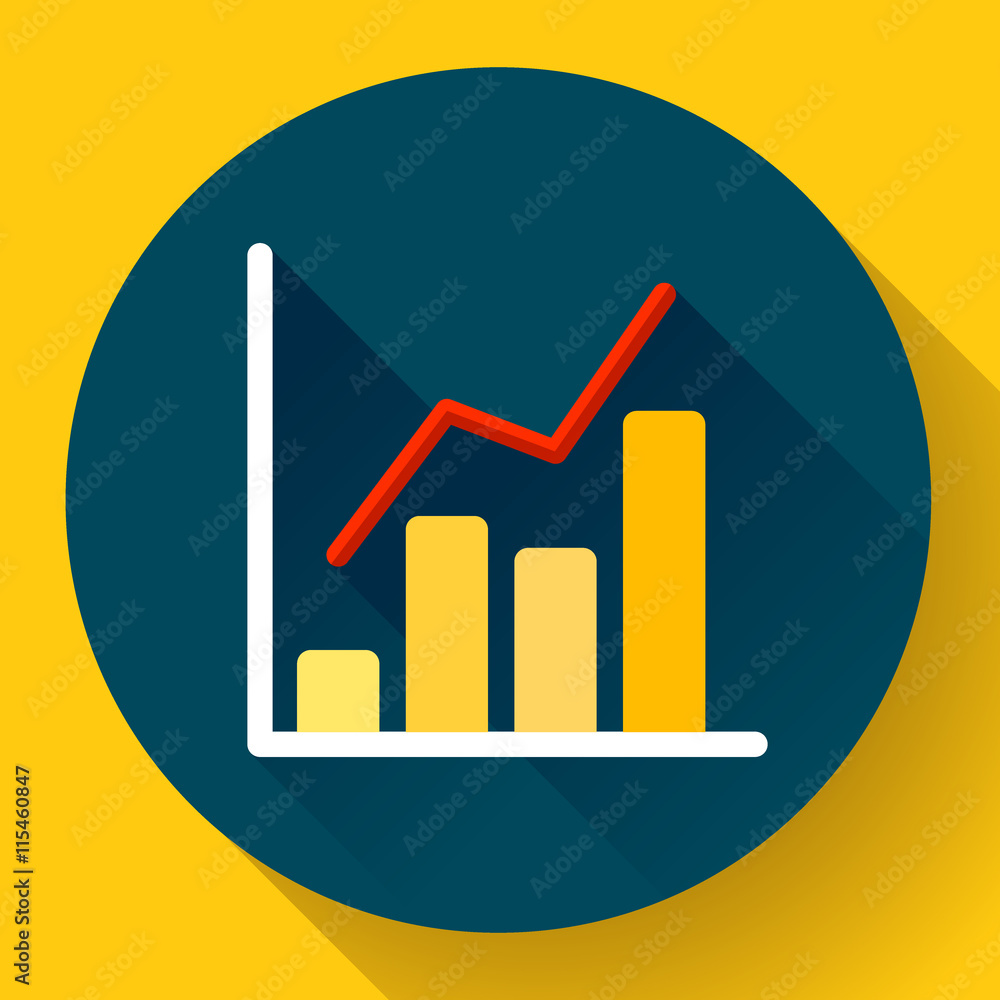 Business diagram chart vector icon Modern flat 2.0 style Business diagram chart vector icon Modern flat 2.0 style