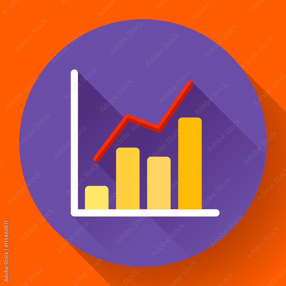Business diagram chart vector icon Modern flat 2.0 style Business diagram chart vector icon Modern flat 2.0 style