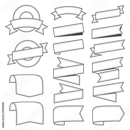 Ribbons and labels, Line de...