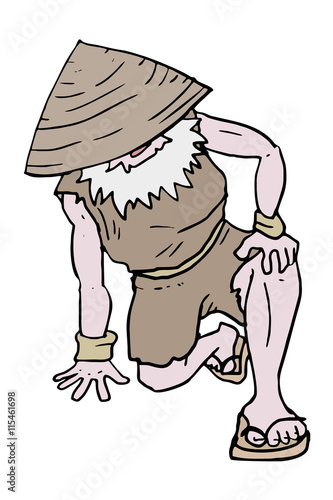 Oriental man draw
