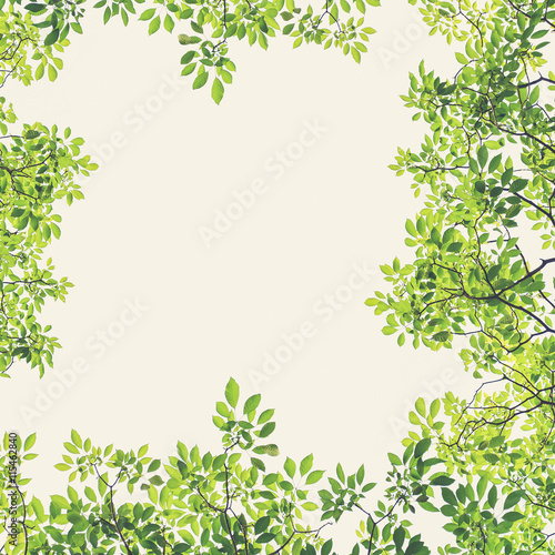 green leaf isolated on white background  Vintage filter effect u