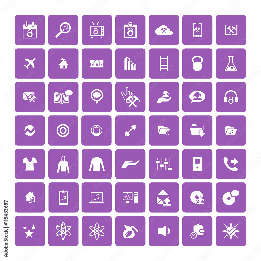 Set of 49 Universal Icons. Business, internet, web design.