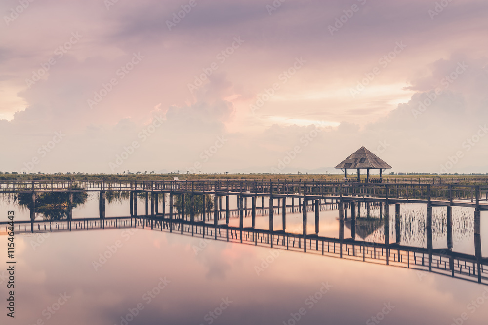 A pavillion overlooking a marsh in Sam Roi Yod National Park, Pr
