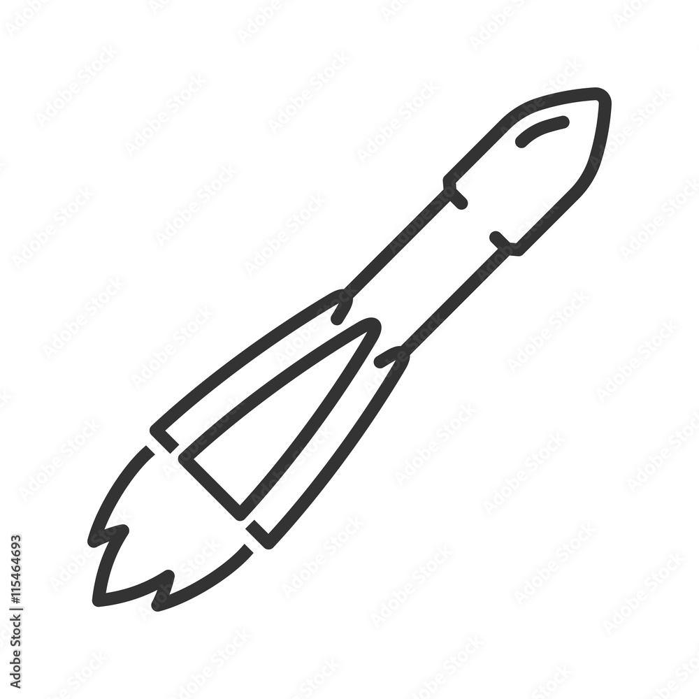 Space rocket icon. Line style