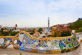 Park Guell by architect Gaudi in Barcelona, Spain.