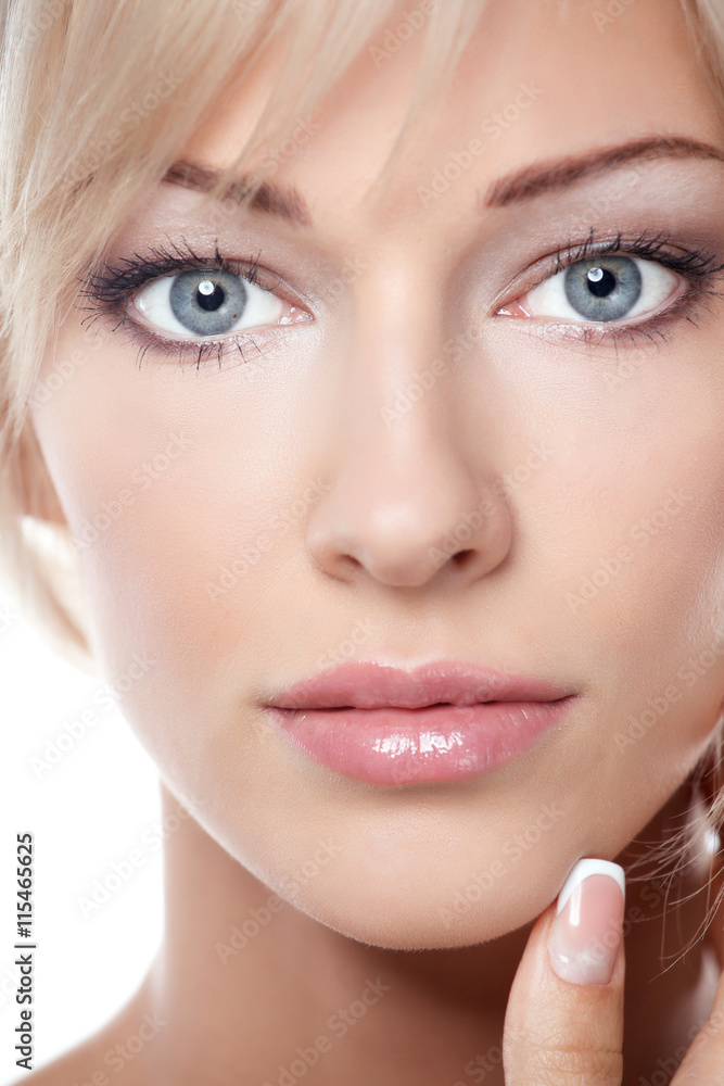 Close up portrait of beautiful young woman face Close up portrait of beautiful young woman face