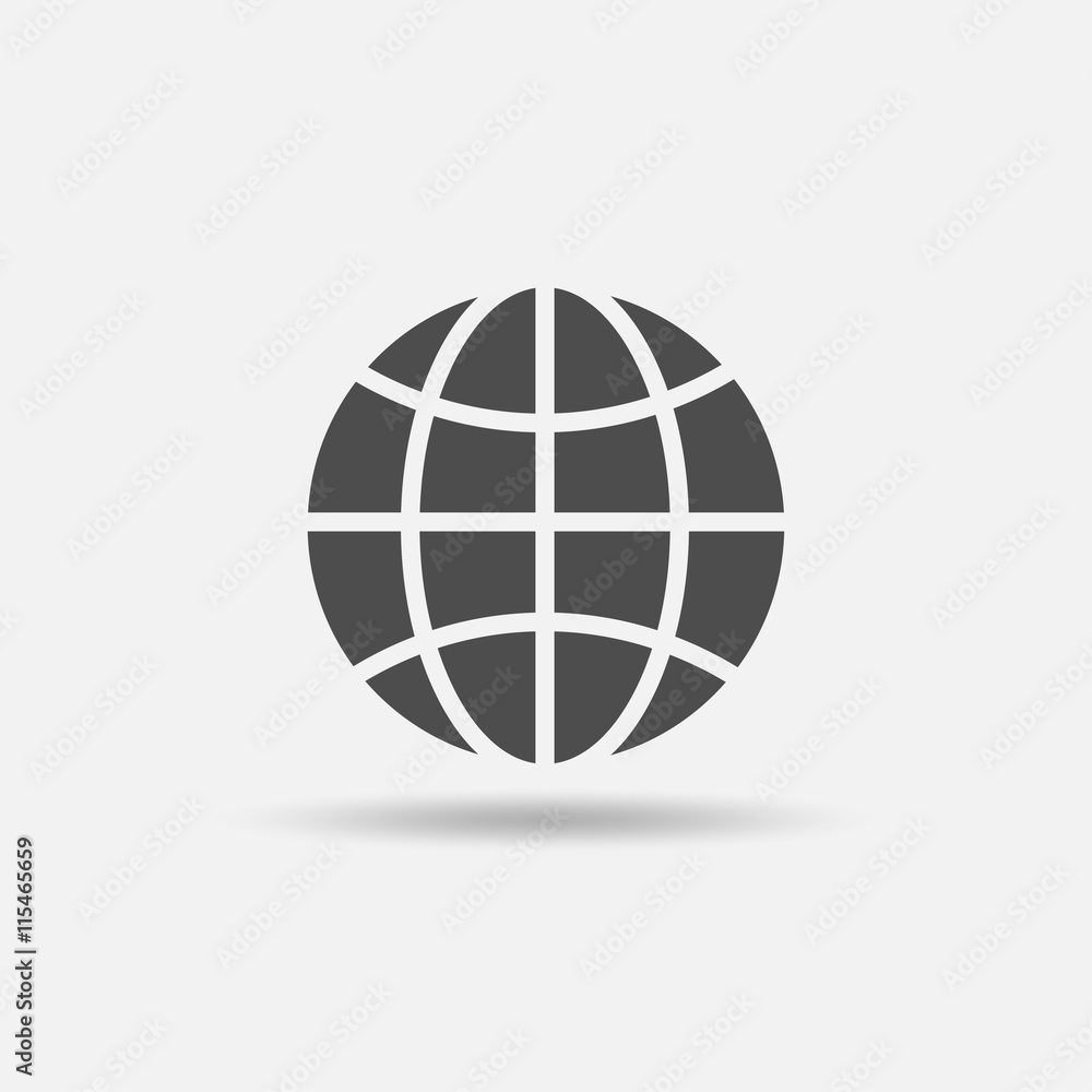 Global solution icon. Outline style. Vector illustration. Global solution icon. Outline style. Vector illustration.