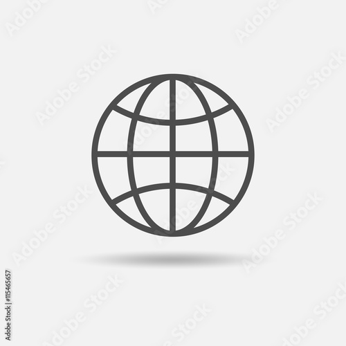 Global solution icon. Outline style. Vector illustration.
