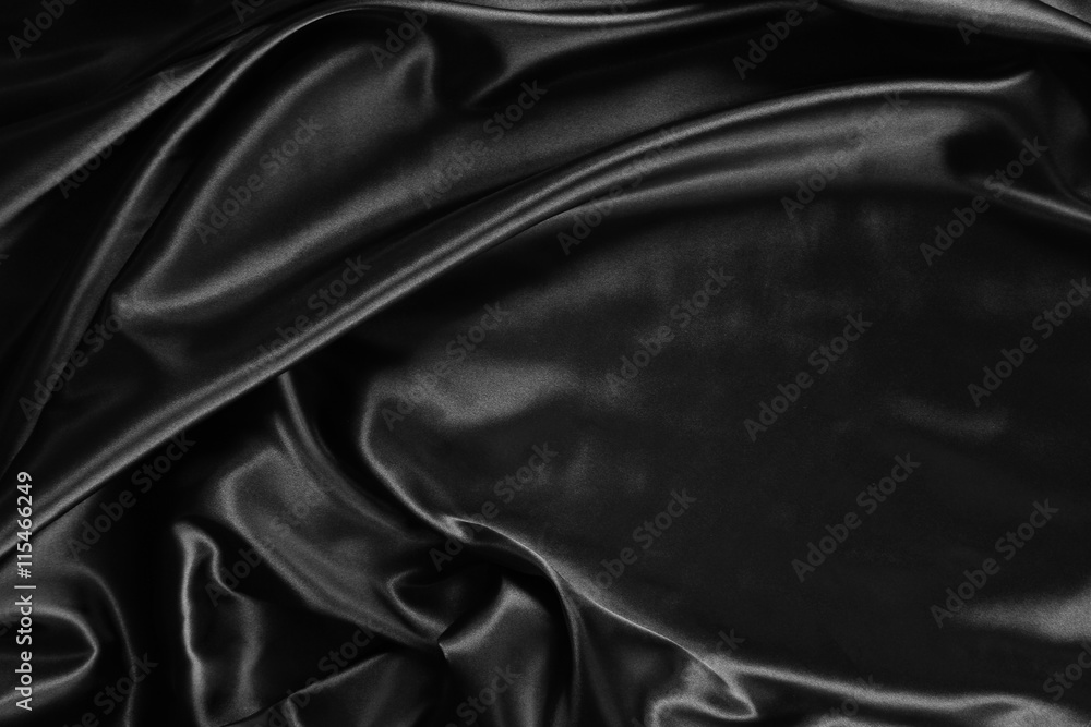 Black silk fabric