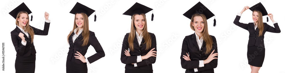 Woman student isolated on white background Woman student isolated on white background