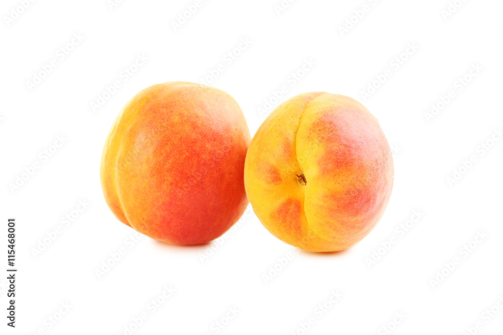 Ripe apricots fruit isolated on a white Ripe apricots fruit isolated on a white