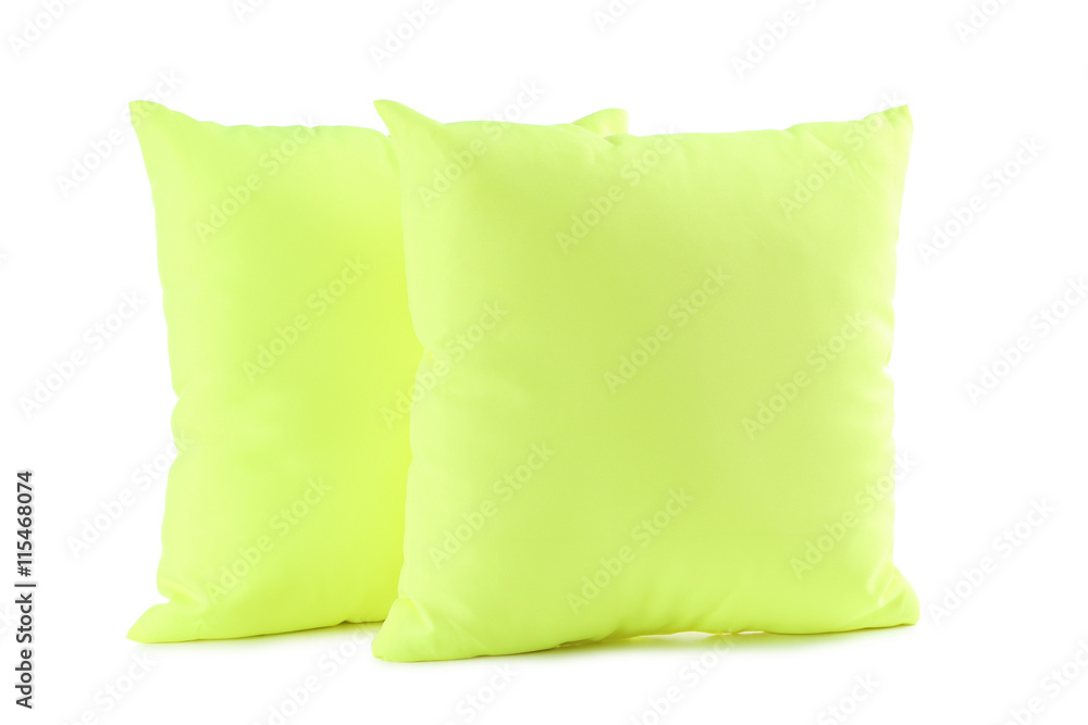Green pillow isolated on a white Green pillow isolated on a white
