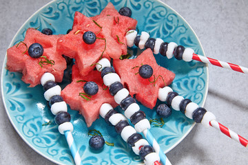 Fresh watermelon stars dessert