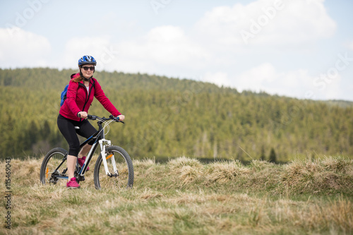 Woman riding bike 