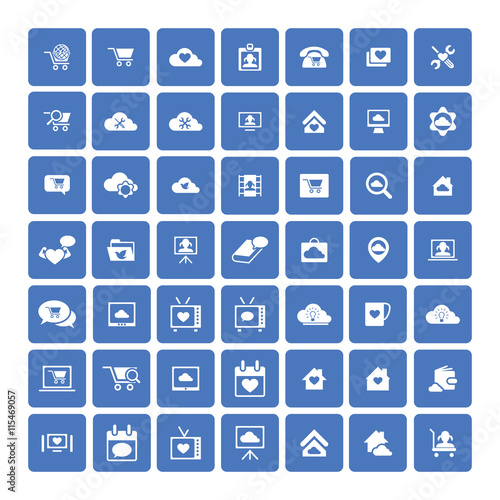 Set of 49 Universal Icons. Business, internet, web design.