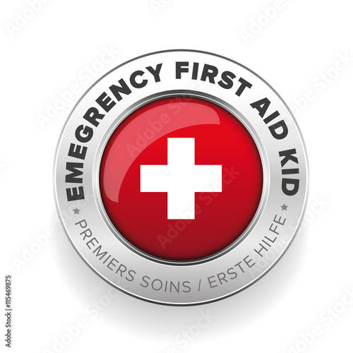 First aid icon vector button